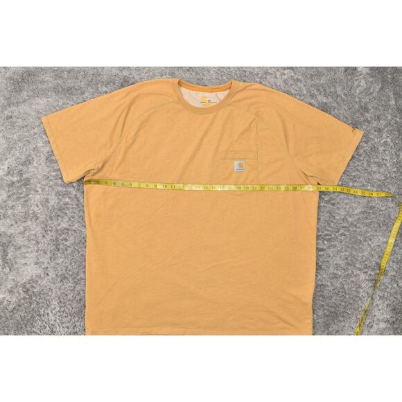 Carhartt Men's 3XL Yellow Cotton Blend T-Shirt Short Sleeve Force Relaxed - Picture 7 of 7